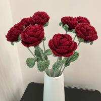 Flor de simulación de elegancia moderna, decoración del hogar, mesa de comedor, rosa de punto, ramo individual, flor Artificial de boda, 1 unidad - details 4