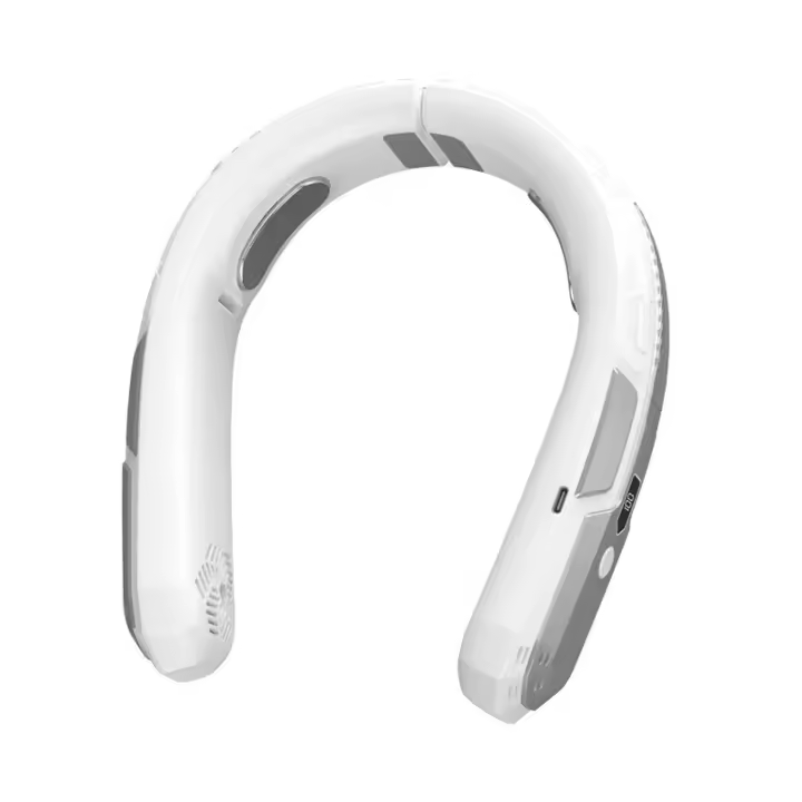 Ventilador de Cuello Sin Aguja Portátil para Exteriores Pantalla Digital Cargable Silencioso - 1