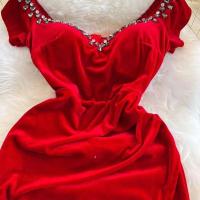 Vestido Liso de Espalda sin Mangas con Cuello en V Profundo Estilo Coreano Vintage para Fiestas de Verano - details 4