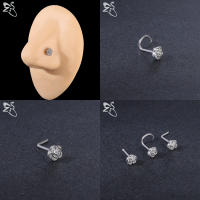 ZS-perno de Nariz de cristal CZ para hombres, forma de cruz de abeja de corazón, 316L retenedor de Pin de acero inoxidable, joyería de Piercing de fosa nasal en forma de L, 20g, 1 pieza - details 21