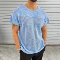 Camiseta Punto Hombre Verano 2025 Tejido de Algodón Transpirable Cuello Redondo Manga Corta Ligera - details 2