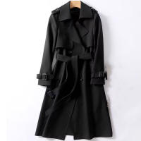 Gabardina de estilo británico para mujer, abrigo de rodilla para primavera y otoño, 2024 - details 4