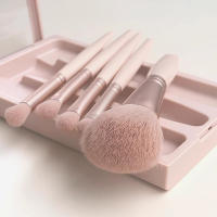 Morandi travel mini juego de pincel de maquillaje portátil con espejo multifunción - details 0