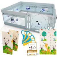 Parque Infantil Bebe 120x180cm - Corralito Bebe con 6 agarraderas y Alfombra de Juegos Acolchada - Parque Bebes para Casa Plegable con Malla Transpirable y Vayas con Protecciones - details 0