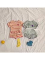 Conjunto de Ropa de Manga Corta a Rayas para Bebé Tops con Borde de Oreja para Niña + Traje Corto de 2 Piezas Patrón de Uva Novedad de Verano 2024 - details 10