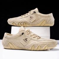 Zapatos informales de cuero hechos a mano para hombre, zapatillas con cordones, mocasines transpirables, suaves, planos, para conducir - details 16