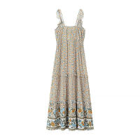 Vestido Bohemio de Verano 2025 para Mujer Sin Mangas Cuello en V Adorno Grande - details 4
