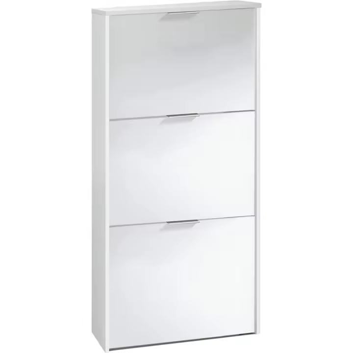 Estrecho, Acabado en Color Blanco Brillo y Roble Canadiense, Medidas: 60 cm (Largo) x 113 cm (Alto) x 22 cm (Fondo) - 1
