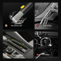 Cepillo de limpieza de coche salida de aire acondicionado cepillo para detalles eliminador de piedras de neumáticos multifunción gancho para romper ventanas herramienta de martillo de seguridad - details 2
