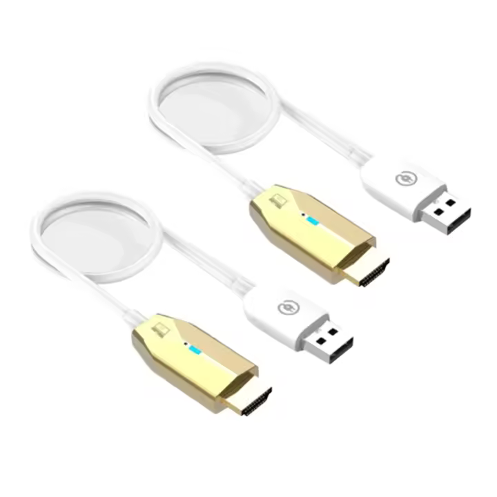 Cable extensor inalámbrico Compatible con HDMI, transmisor y receptor de Audio y Video, adaptador de pantalla para cámara, PC, oro, 5G, 30M - 1
