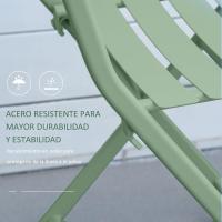 Conjunto de Muebles de Jardín Plegable Mesa Redonda y 2 Sillas de Terraza Marco de Acero y Respaldo - details 2