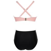 Bikini de Cintura Alta para Mujer 2024 Traje de Baño de Rayas con Cuello en V - details 7