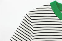 Camisetas Vintage a Rayas para Mujer OUWU Mangas Cortas con Cuello Redondo Moda de Verano 2025 - details 1