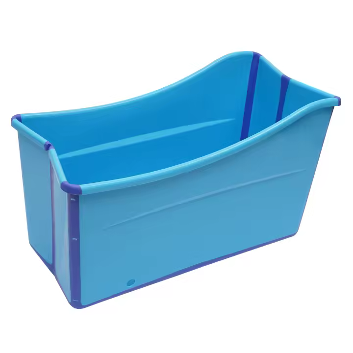 Bañera plegable azul para niños y adultos, Sauna, piscina grande - 1