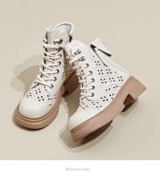 Botas de Cuero Martin para Mujer 2025 Estilo Coreano Zapatos Casuales con Cordones - details 10