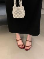 Sandalias Planas de Moda para Mujer Punta de Zapato Cuadrado con Hebilla Cubierta - details 20