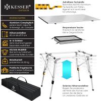 Mesa de Camping Plegable Marco de Aluminio Tablero Enganchable Ajuste de Altura Incluso - details 10
