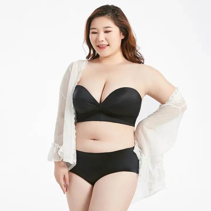 Gran pecho sin tirantes antideslizante, ropa interior invisible de gran tamaño, sujetador sin montura de acero para mujer - 1