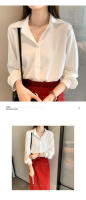 Camisa informal de gasa para primavera y otoño, camisas de oficina para mujer, blusa lisa holgada de manga larga a la moda para mujer, Tops S-4XL - details 2