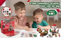 Calendario de Adviento 2024, kit de bloques de construcción de Navidad, árbol de Navidad, Papá Noel,cuenta atrás de 12 días - details 2