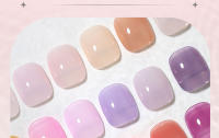 Clou Beaute-esmalte de uñas en Gel translúcido, barniz semitransparente, color Nude, rosa, rojo transparente, 6 piezas - details 5