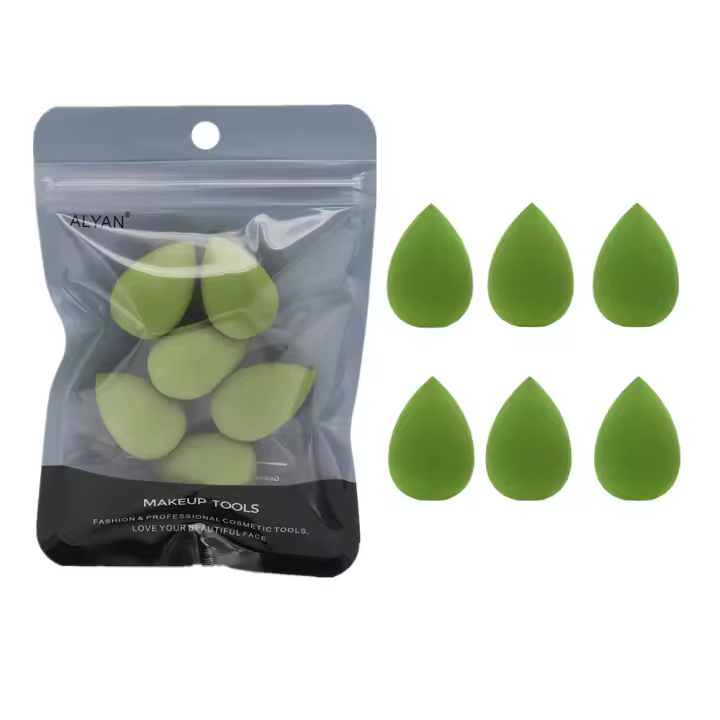 Mini esponja de maquillaje en polvo, esponja de belleza para corrector, base líquida, cosmética facial, 6 piezas - 1