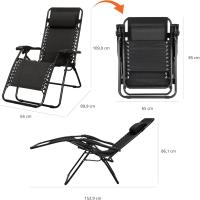 Silla Gravedad Cero, 90 x 66 x 110 cm, Negro - details 17