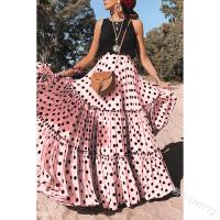 Falda estilo corrida de toros, lunares, vestido largo multicapa, suelto y con dobladillo grande - details 2