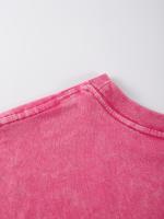 Camisetas lavadas con estampado abierto de sandía para mujer, Camiseta de algodón Y2K, Top holgado de Hip Hop, ropa suave y transpirable - details 25