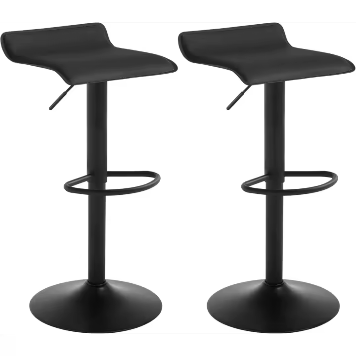 Taburetes de Cocina Giratorios 360° Altura Ajustable con Reposapiés Taburetes Altos con Asiento PVC para Comedor, Salón, Cafetería - 1