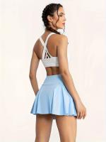 Siéntete genial mientras juegas al tenis: falda deportiva de yoga con pantalones cortos incorporados y bolsillos laterales - details 7