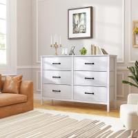 Cómoda con 6 cajones de tela, cómoda de dormitorio blanca, mueble de almacenamiento, muebles de dormitorio, cómoda para cocina, oficina, pasillo, mueble de TV con cajones - details 20