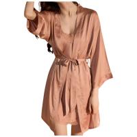 Albornoz sexy Ence de 2 piezas para mujer, camisón, vestido estilo kimono, pijama de satén, pijama para el hogar - details 2