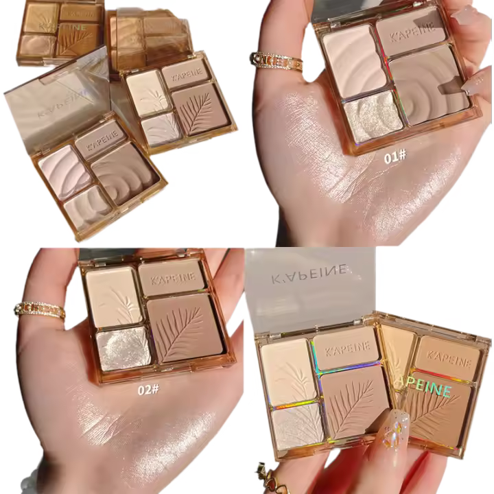 Paleta de Bronceador 3D para Contorno Facial Productos de Maquillaje Mate Beige para Iluminar el Rostro Ojos y Nariz en Tono Marrón - 1