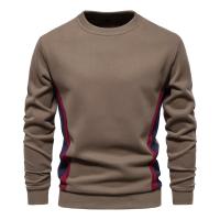Sudaderas con cuello redondo de mezcla de algodón para hombre Patckwork, sudadera deportiva informal de moda con cuello redondo para hombre - details 8
