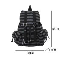 Mochilas de alta calidad con diseño de cordón, mochilas informales de gran capacidad, bolsos de mano suaves y planos a rayas. - details 2