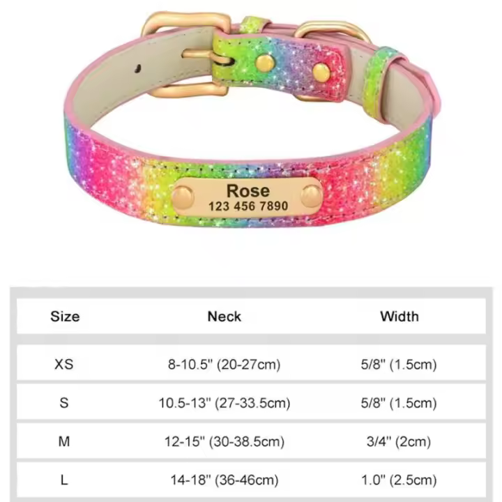 Perro personalizado Cuero PU, Collar de Perro personalizado, Collares mascotas grabado Free para Perros Pequeños, medianos - 1