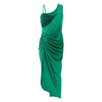Vestido de noche con cuentas para mujer, abertura plisada, un solo hombro, europeo y americano, a la moda - details 12