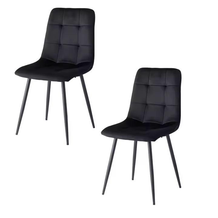 EGOONM-sillas tapizadas para comedor, asientos de diseño con respaldo, asiento de terciopelo, marco de Metal para cocina y sala de estar, 2/4 unidades - 1