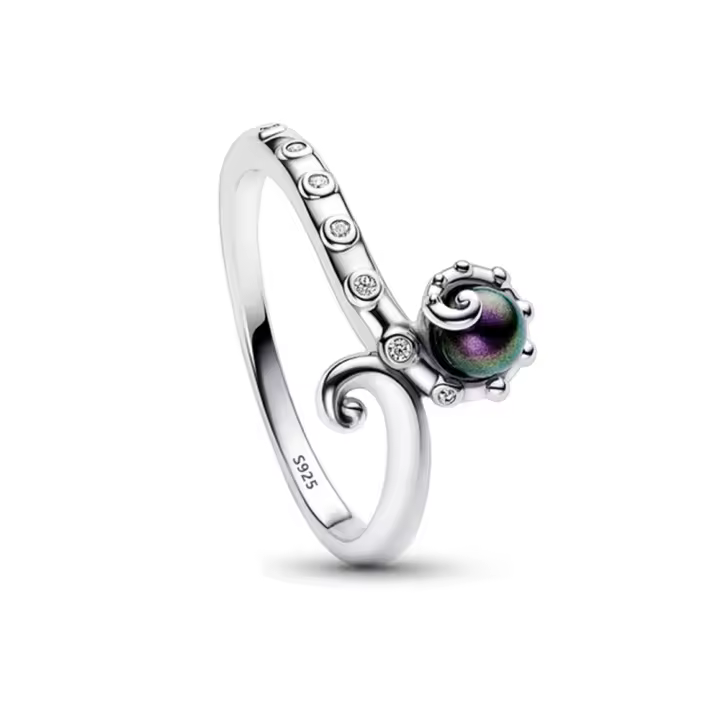 Anillo de Plata de Ley 925 para Mujer Circonita Cúbica, Estrella, Luna, Flor Joyería de Boda - 1