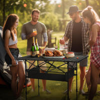 Mesa de Camping Nesmova Ajustable y Plegable Portátil de Aluminio para Picnics Indoor y Outdoor - details 0