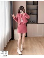 Otoño/Invierno nuevo conjunto elegante de dos piezas: chaqueta y falda de lana elegantes y gruesas, traje de dama sofisticado gran oferta - details 17