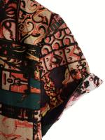 Camiseta Casual de Hombre con Encaje y Patrón Étnico Retro Estilo Campana Manga Corta Cierre de Botones Verano Vintage Camiseta de Hombre con Botones - details 15