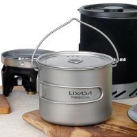 Lixada - maceta colgante portátil de titanio ultraligera, 900 ml/1600 ml, con asa plegable con tapa, utilizada para acampar al aire libre, hacer senderismo, - details 63