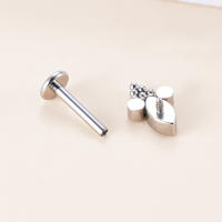 Pendientes G23 de titanio Labret para mujer, aretes de circonita pavimentada para el cartílago de la oreja, Tragus, hélice, Anillo para el labio, Piercing para el cuerpo, joyería Unisex - details 5