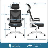 Silla de Oficina Ergonómica Silla Reposabrazo Ajustable Silla Oficina Trabajo con Reposacabeza Silla Giratoria Rosa - details 27