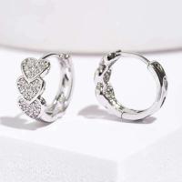 Pendientes chapados en oro con forma de corazón de circonio de acero inoxidable para mujer, regalo de joyería 2024 - details 4