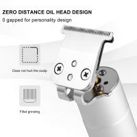 Hatteker-cortadora de pelo eléctrica Zero Grave para hombre, máquina cortadora de pelo recargable, afeitadora Blanca Negra - details 4