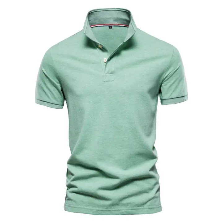 nuevos Polos de algodón para hombre, Polo clásico de Color sólido, Polo Social de negocios informal de alta calidad para hombre - 1