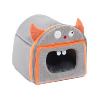 Nido de mascota pequeño de yurta mongol, cama cálida con forma de monstruo de dibujos animados, adecuada para conejo y erizo - details 3